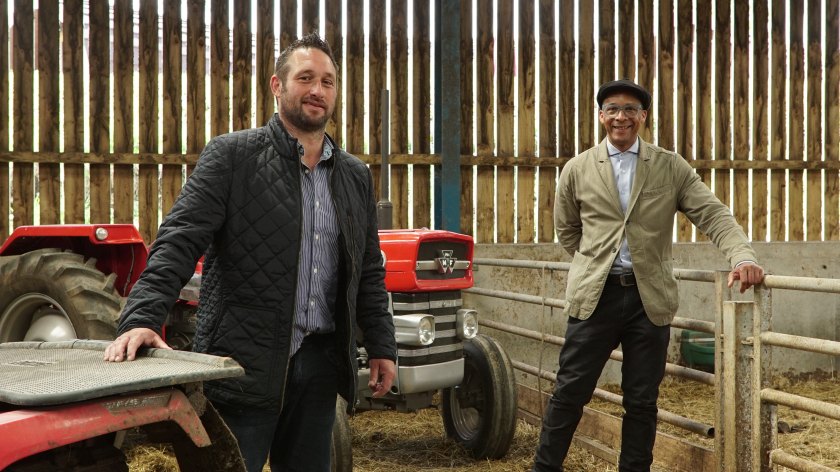 Farmer Sam Stables (L) will feature in tonight's episode of Jay's Yorkshire Workshop