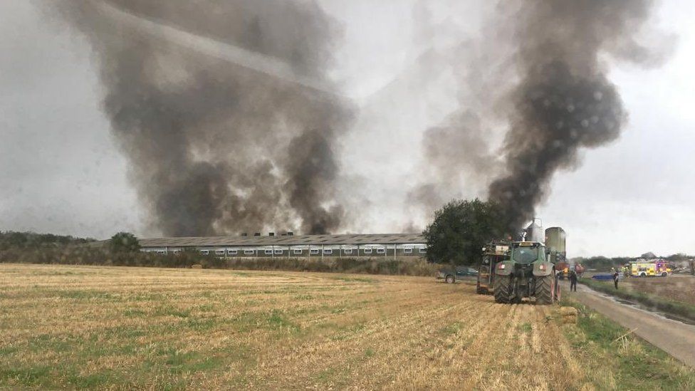 Crews in Oxfordshire said they had tackled a 'significant' farm fire (Photo: Oxfordshire Fire and Rescue Service)