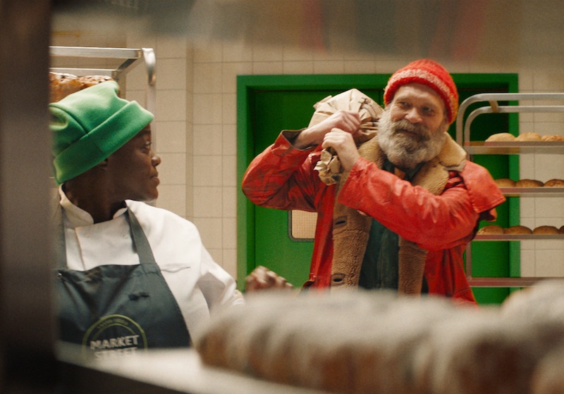 The advert tells a tale about Farmer Christmas who works “all year too” in order to deliver food to tables
