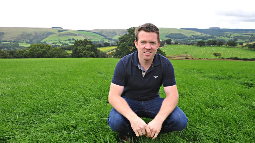 Neil Davies is concentrating on growing more and better-quality grass at his farm in Llangammarch Wells, Powys