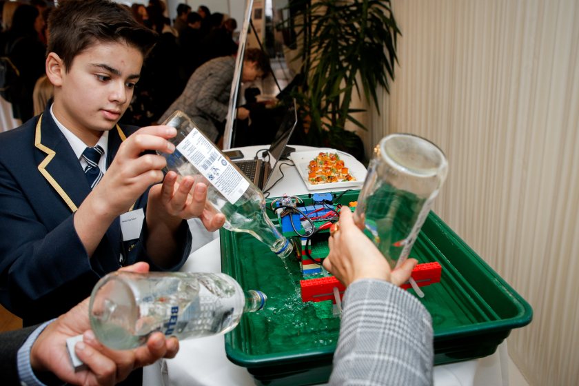 Aryan Soni, from Wootton Park School, showed MPs in the Commons his 'Smart Irrigation' invention