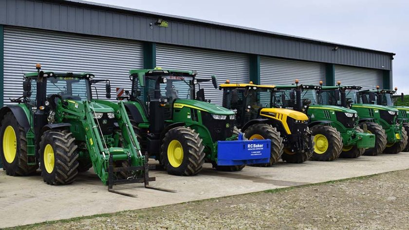 Seven John Deere tractors will go to auction, including 6215R, 6250R and 7R330 series (Photo: Cheffins)