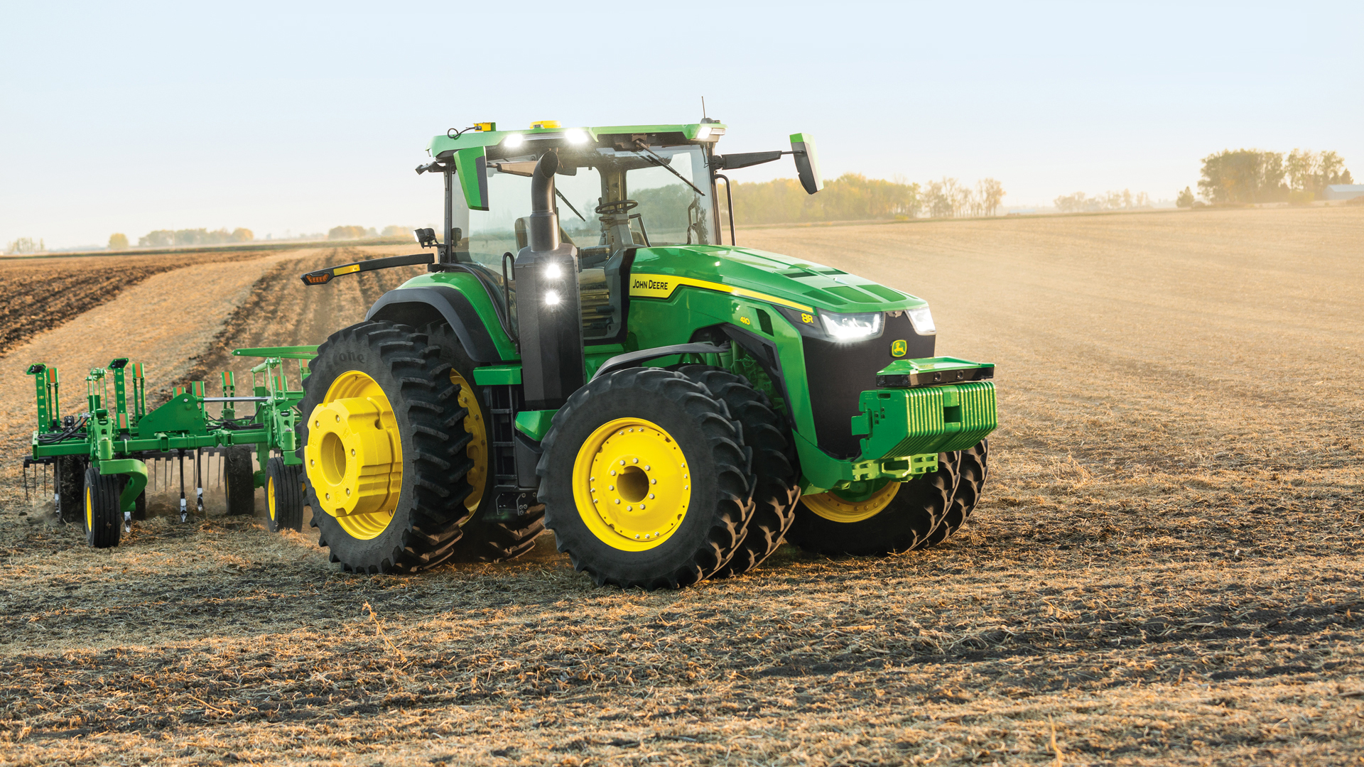 John Deere unveiled the fully autonomous tractor in Las Vegas on Tuesday at the tech event CES 2022