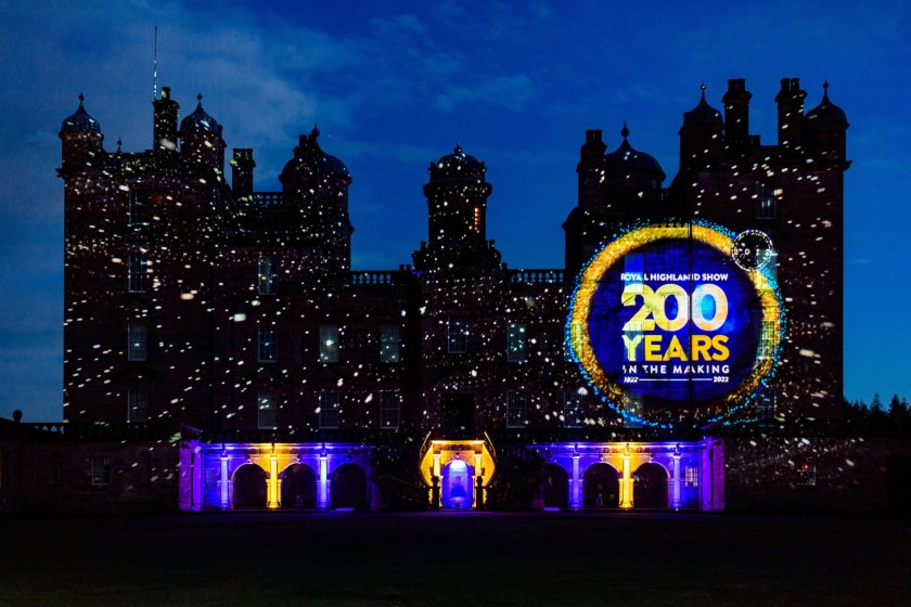 The installations saw the Royal Highland Show’s history projected onto buildings and historical landmarks