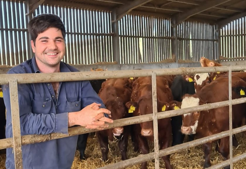 Max Parr, who looks after 1,000 cattle on his 1,500-acre beef and arable farm in Devon, won the over 12-month category