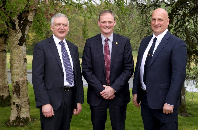 David Brown (middle) was voted in as president, William Irvine as deputy president (L) and John McLenaghan (R) also as deputy president