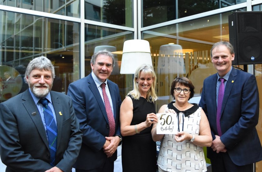 (L-R) NFU Scotland President Martin Kennedy, NFU Cymru President Aled Jones, NFU President Minette Batters, Copa President Christiane Lambert, UFU President David Brown