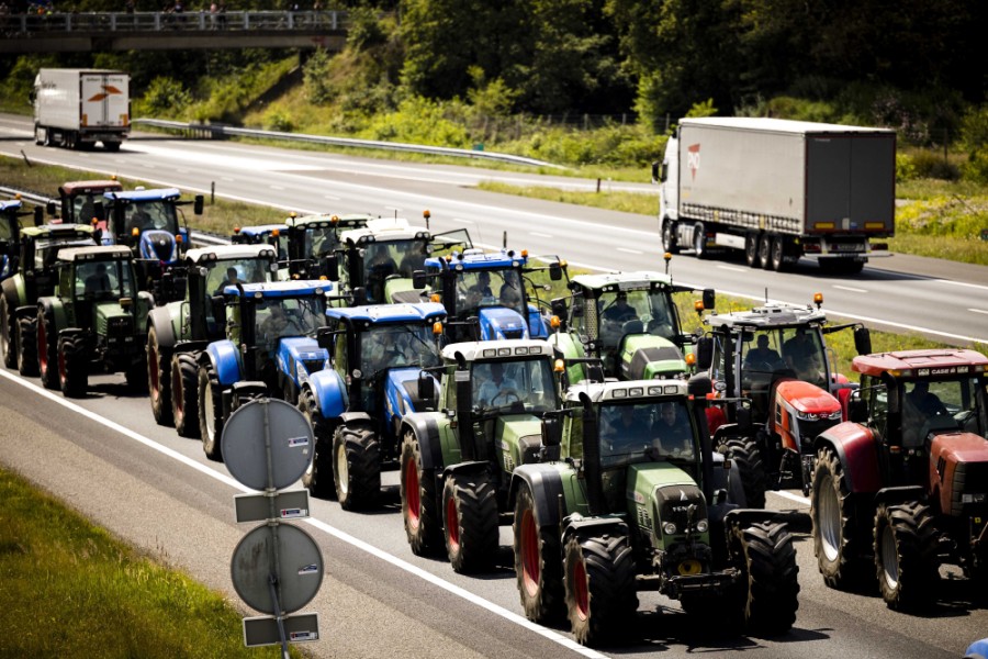 Tractors blocked motorways during a farmers' protest near Hapert, Netherlands earlier this week (Photo: ROB ENGELAAR/EPA-EFE/Shutterstock)