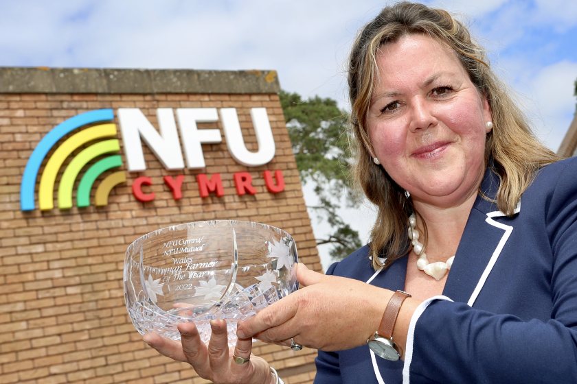 Clare Morgan, a poultry, beef and sheep farmer, has been announced as the NFU Cymru / NFU Mutual Wales Woman Farmer of the Year