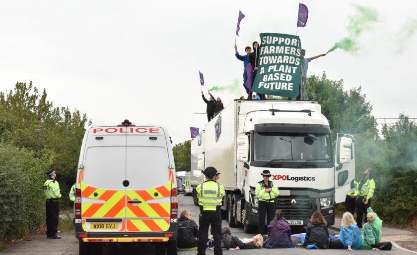 Animal Rebellion activists trespassed into Arla's Aylesbury site, breaking a High Court injunction (Photo: Animal Rebellion)