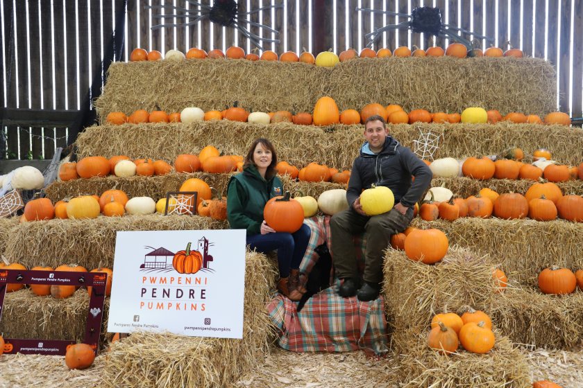 Tom and Beth Evans welcomed the first customers to their farm this weekend as Pwmpenni Pendre opened for business