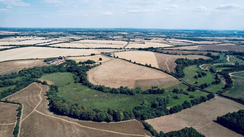 Aerial view of the part of the Blenheim Estate where the proposed solar farm would be installed