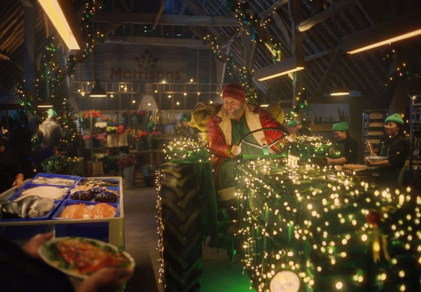 The 60 second TV advert tells a tale about Farmer Christmas who works “all year too” in order to deliver food to tables across the country
