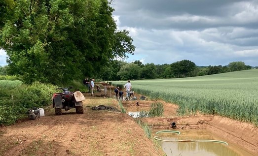 The wetland project is underway at Upper Moorend Farm, Herefordshire