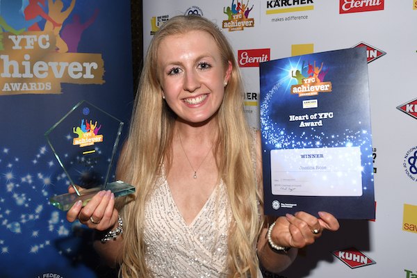 Jessica Rose, 28, from Newark, won the National Federation of Young Farmers’ Clubs’ (NFYFC) Heart of YFC Award