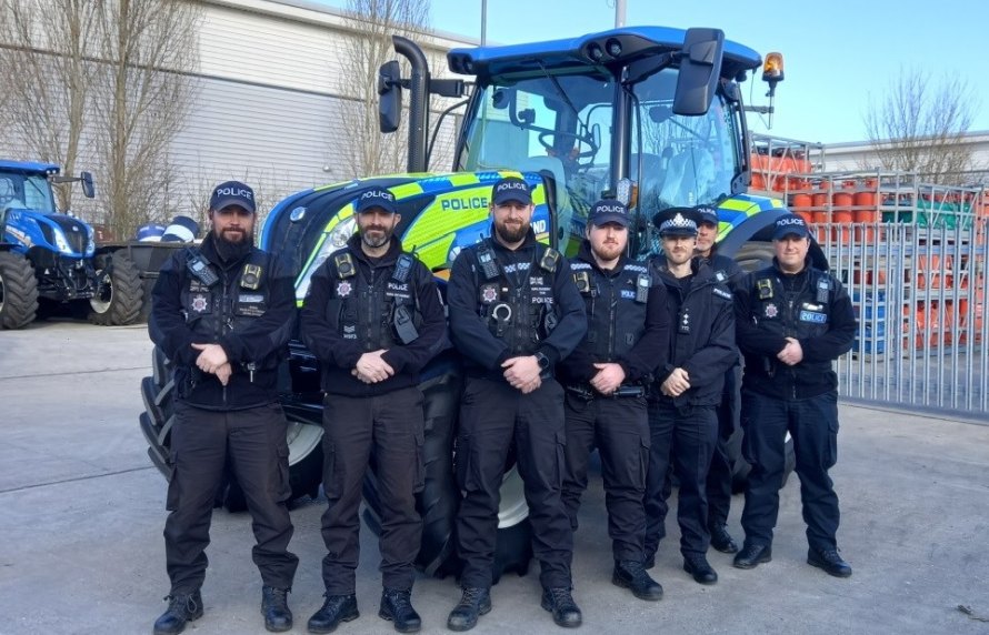 Machinery firm New Holland has loaned Essex Police the use of one of its distinctive T6 tractors