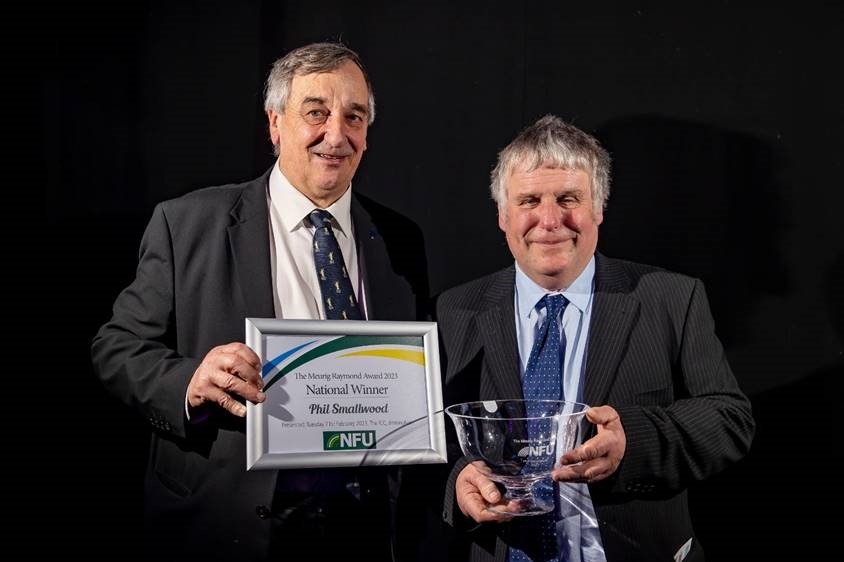This year’s Meurig Raymond Award – named after the NFU’s former President – was presented to Cheshire farmer Phil Smallwood