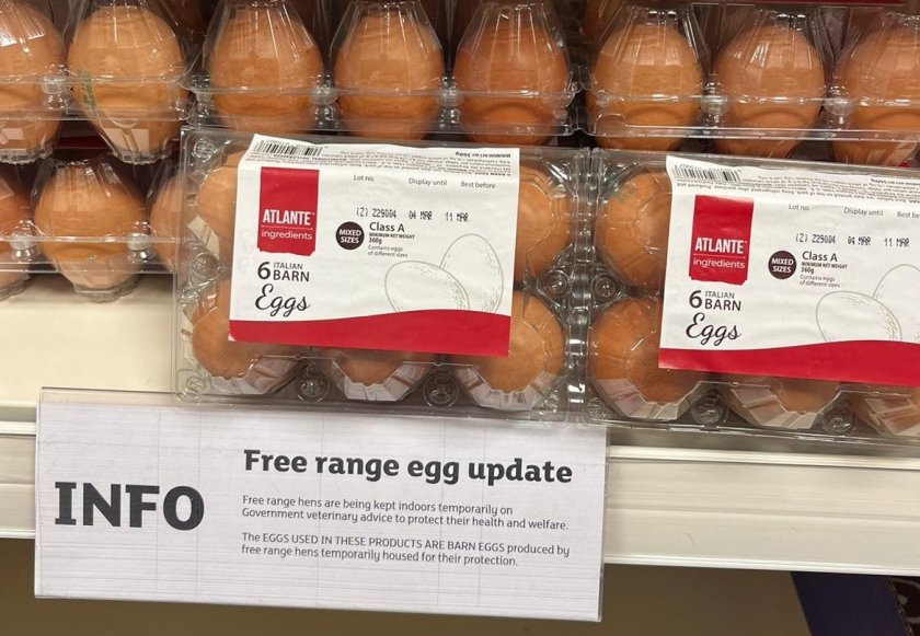 The barn eggs, from Italian supplier Atlante Ingredients, are selling for £1.35 per half dozen (Photo: Macs Farm)