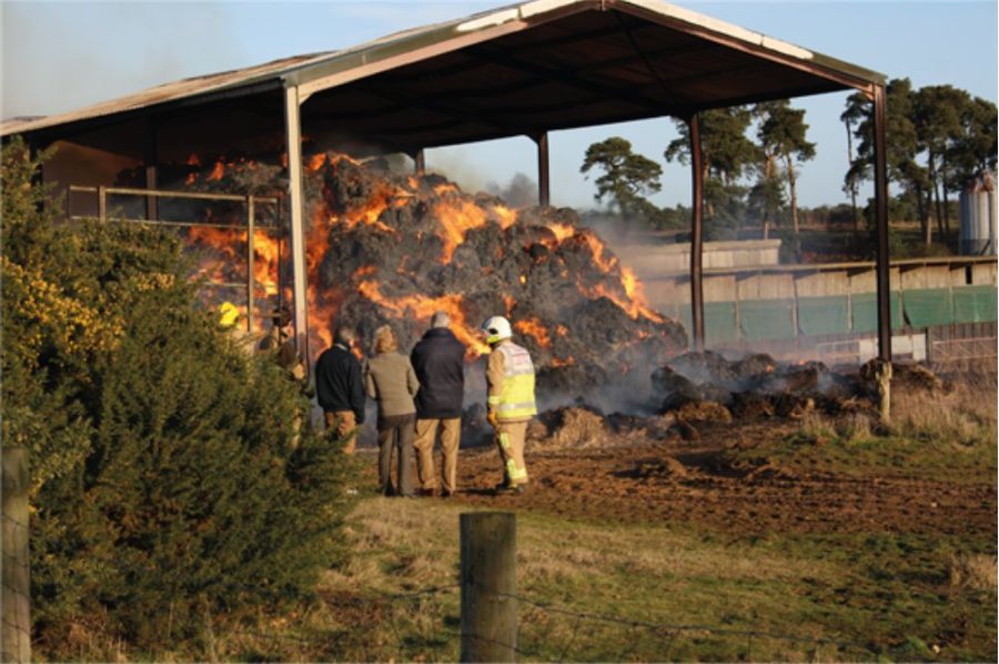 In the UK, around 1,600 farm buildings and 85,000 areas of grassland are destroyed by fire (Photo: Mid and West Wales Fire and Rescue Service)