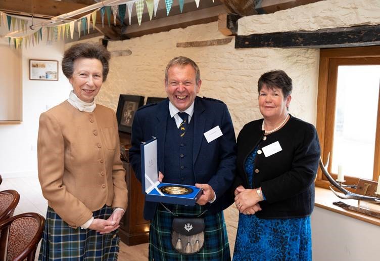 Hugh McClymont alongside wife Christine McClymont receiving the award from Anne, the Princess Royal (Photo: RABDF)