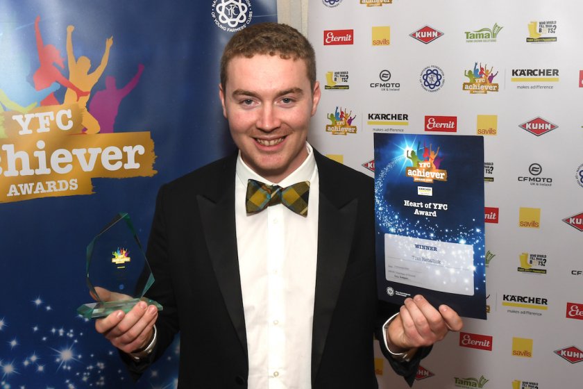 Cornish young farmer Tom Retallick has won the 2023 Heart of YFC Award