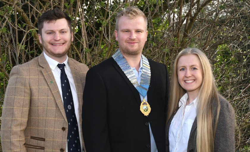 Drew Bailey (middle), who breeds sheep and a suckler herd of native breeds, was elected as new Chair of Council