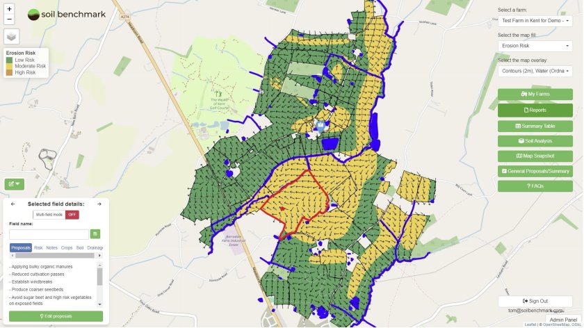 Farmers can use the new Manure Spreading Map feature within Soil Benchmark for free