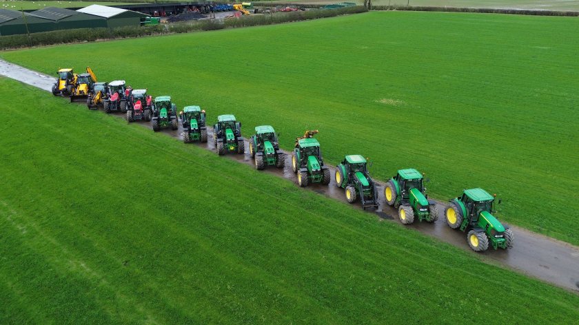 The tractor line up is dominated by John Deere, with nine of the 11 tractors featuring the green and yellow livery