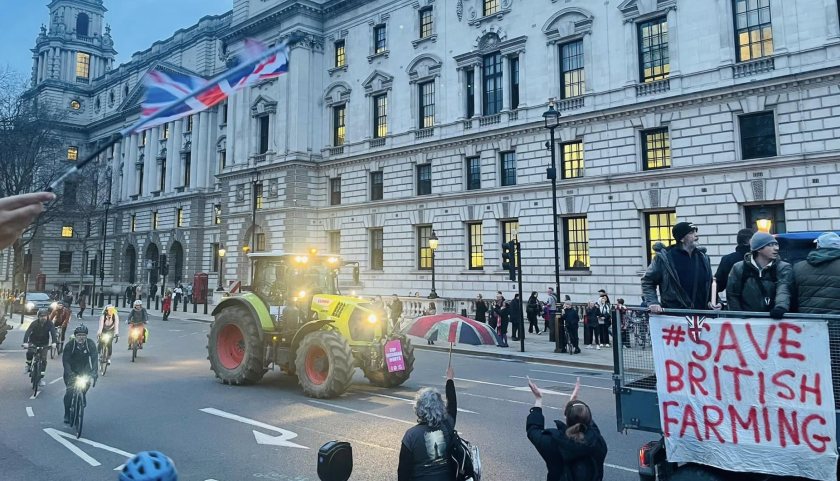 Monday's protest was organised by campaign groups Fairness For Farmers and Save British Farming (Photo: Fairness for Farming/Facebook)