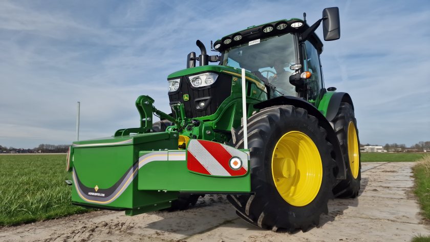 Agribumper is a variable front weight and tractor bumper system