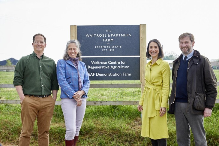 (L-R) Waitrose executive director James Bailey, Professor Carol Wagstaffe, Charlotte Di Cello and David Webster