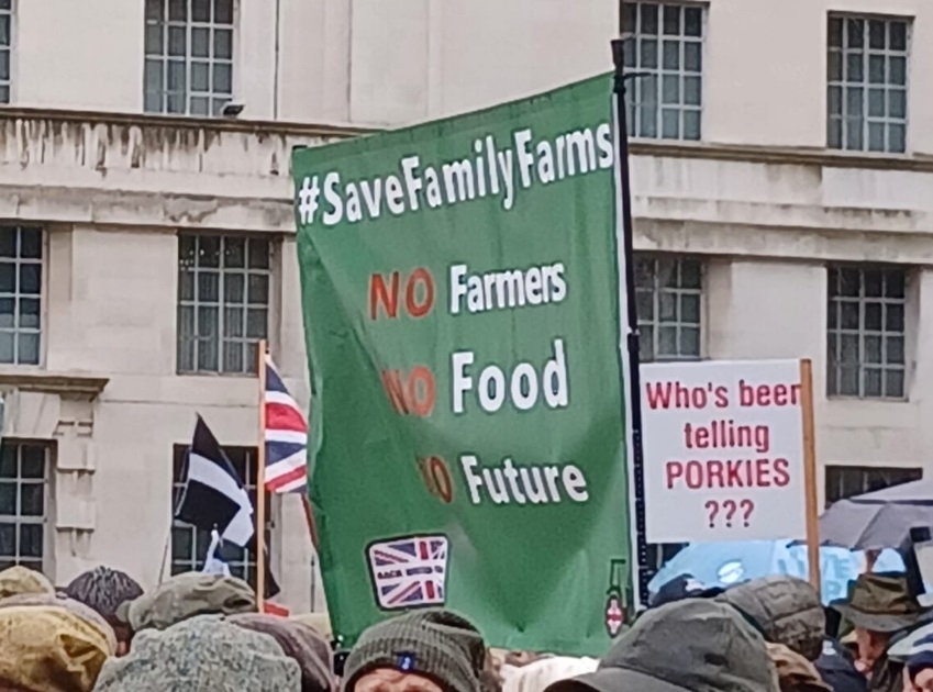 The protest included speeches from leaders across the farming industry and politics