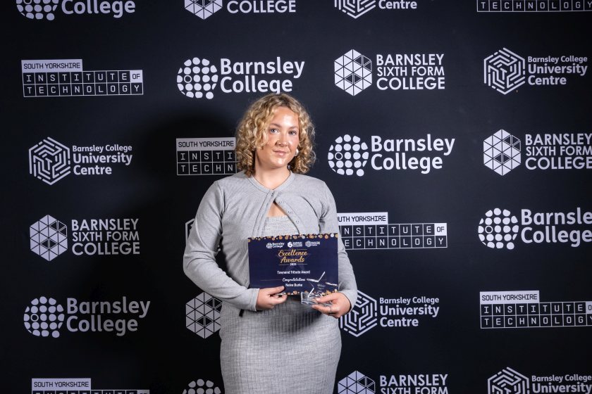 Neive Burke's resilience was recently recognised at Barnsley College’s Student Excellence Awards