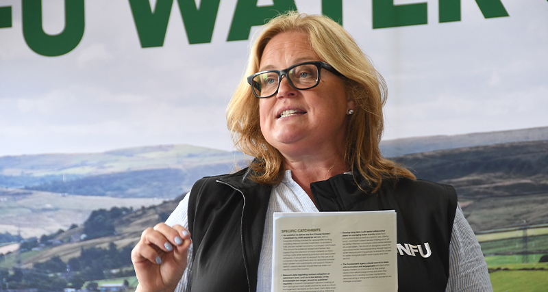 NFU Vice-President Rachel Hallos underscored the urgency of the water crisis (Photo: NFU)