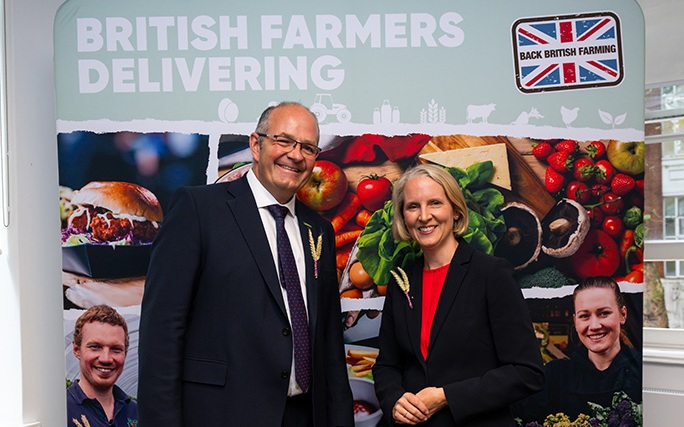 NFU President Tom Bradshaw with Defra Secretary Emma Reynolds (Photo: NFU)