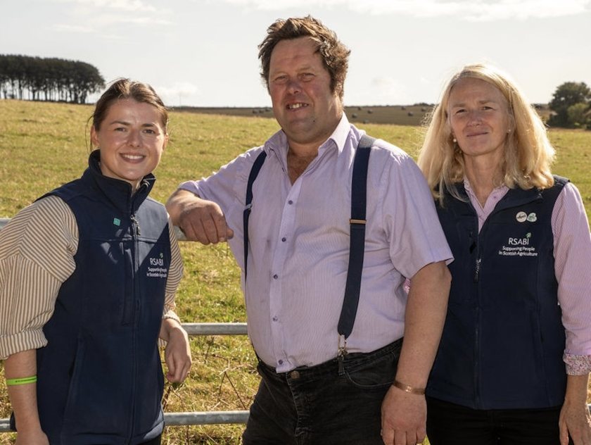 (L-R) RSABI suicide prevention lead Josie Barclay, Kenny Elphinstone and RSABI CEO Carol McLaren