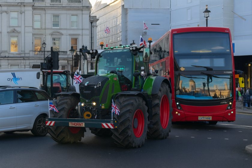 A tractor at the protest in central London before police seized several vehicles (Photo: Sam Ball)
