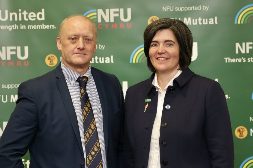 (L-R) NFU Cymru Deputy President Paul Williams and NFU Cymru President Abi Reader