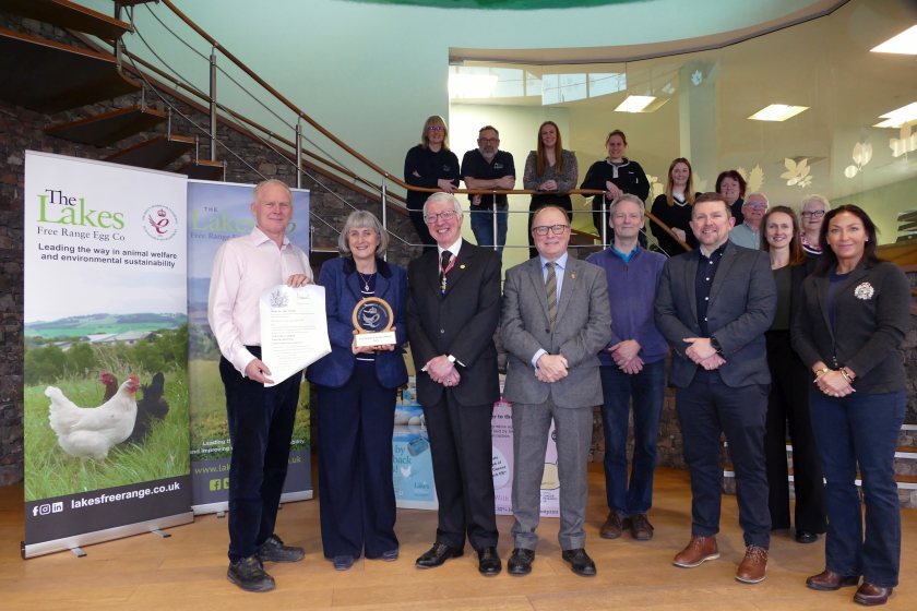 oyal recognition for sustainability as a Cumbria egg producer is honoured for the second time