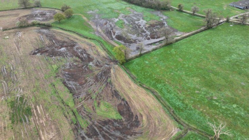 The Environment Agency used drone footage to trace slurry run-off from fields to nearby watercourses (Photo: EA)