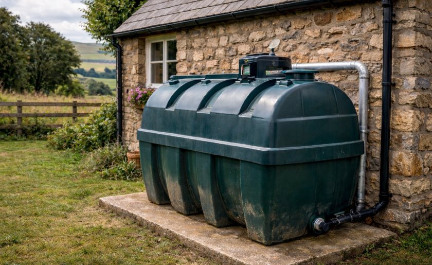 Heating oil tanks are a common sight at rural homes not connected to the mains gas grid