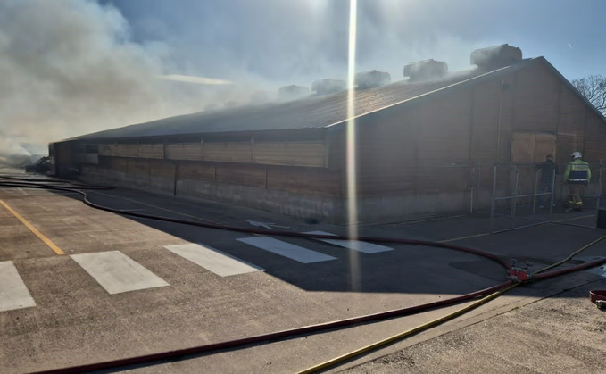 The shed was badly damaged in the fire, with thousands of birds lost (Photo: Cheshire Fire and Rescue Service)