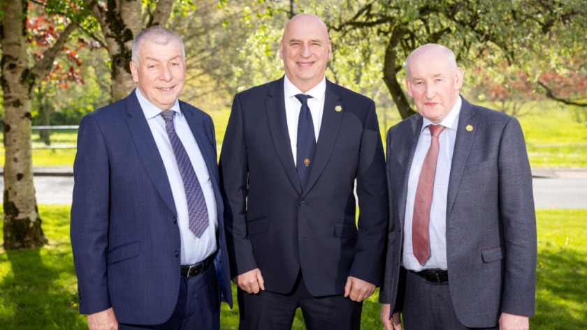 (L-R) UFU deputy president Clement Lynch, president John McLenaghan, deputy president Glenn Cuddy