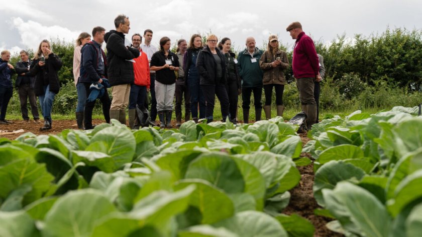 Farming Minister Dame Angela Eagle (centre) visited Riverford’s farm and packing facility (Photo: Riverford)