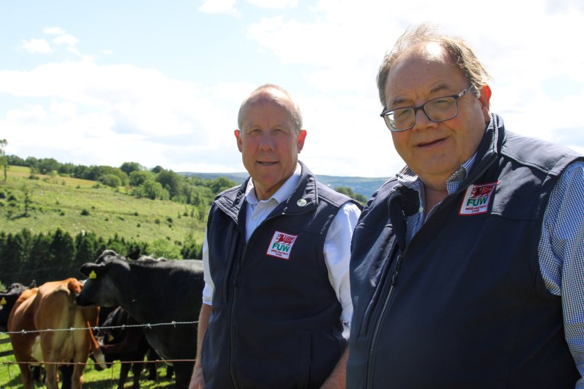 Ian Rickman (L) and Dai Miles (R) will continue in the FUW’s top leadership roles following the union’s Grand Council meeting