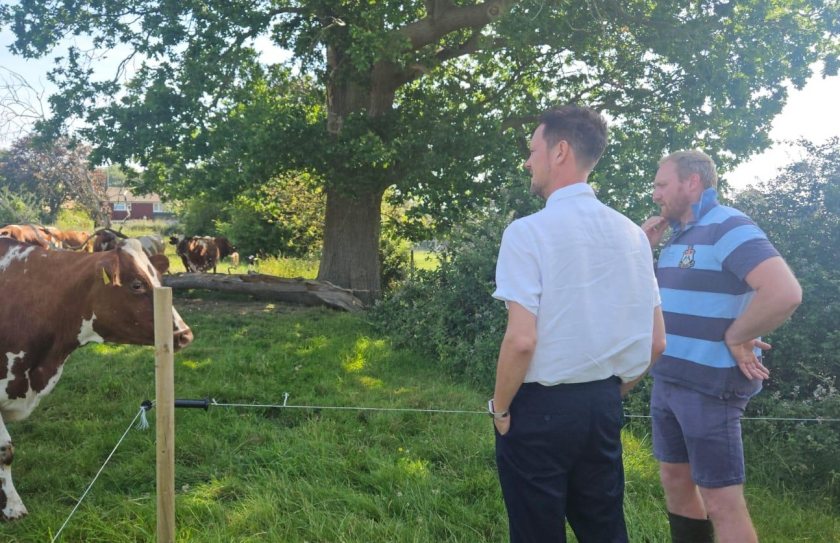 Stephen Morgan visited Brays Farm in Surrey during his first week as food security and rural affairs minister