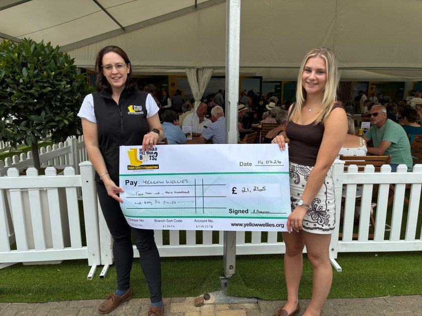 Katie Thompson (R) organised a raffle and disco to fund mental health support for young farmers