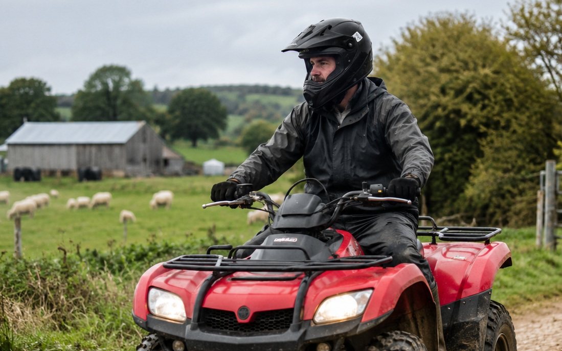 Operators are advised to inspect unfamiliar ground before riding and watch for hidden hazards