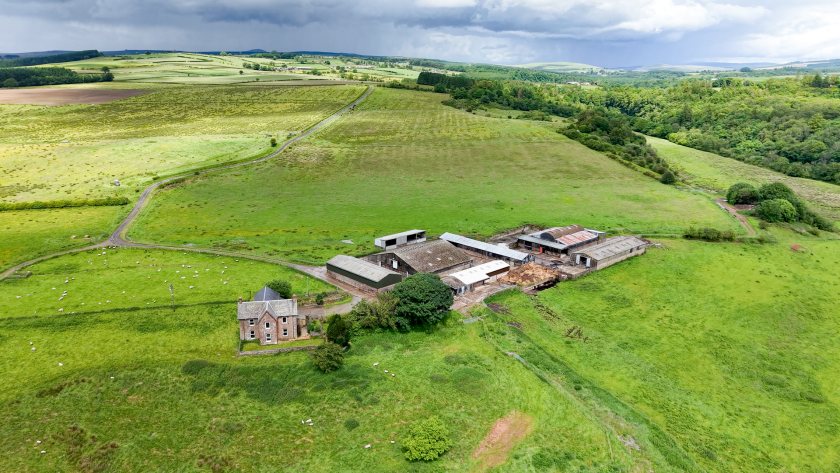 The farmland comprises permanent and temporary pasture, along with areas of rough grazing