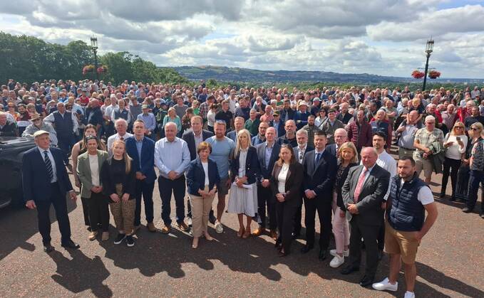 The protest came as the AERA Committee examined DAERA’s enforcement operation (Photo: Farmers For Action NI)